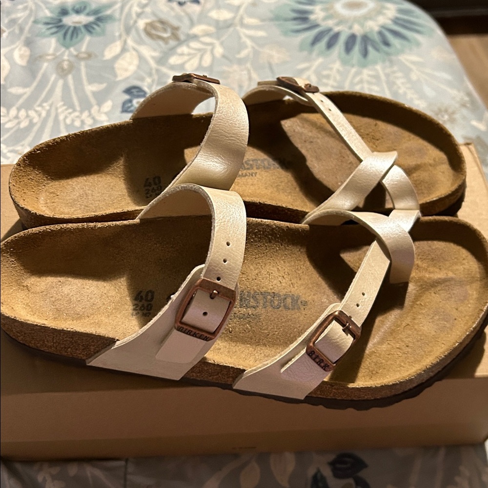 Birkenstock Cream Double-Strap Sandals - Picture 3 of 5